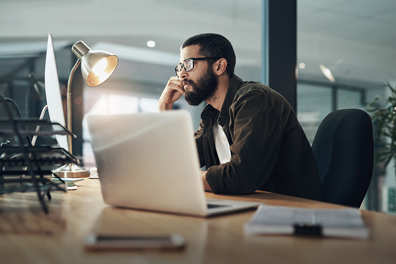 Man Working on Computer